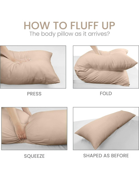 Almohada Corporal Utopia Beige 50.8x137.2 cm para Dormir