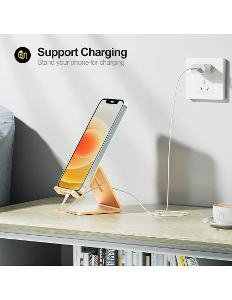 Soporte para teléfono celular Urmust de aluminio - Oro