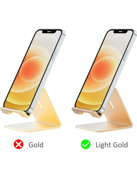 Soporte para teléfono celular Urmust de aluminio - Oro