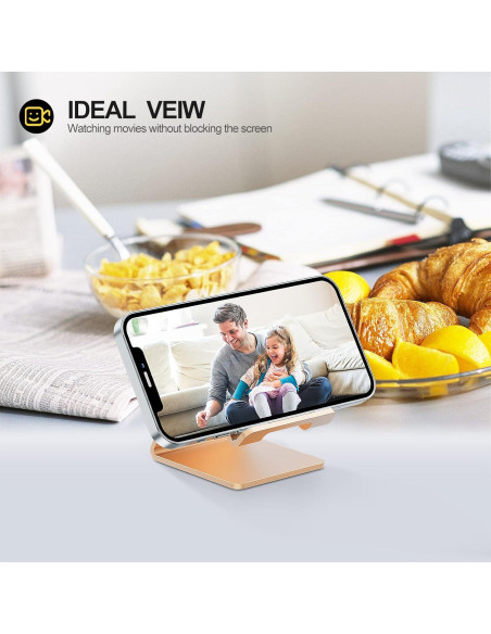 Soporte para teléfono celular Urmust de aluminio - Oro