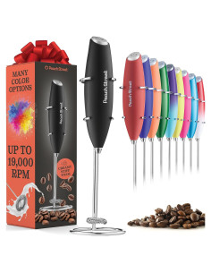 Espumador de Leche Peach Street Negro 500ml Acero Inoxidable