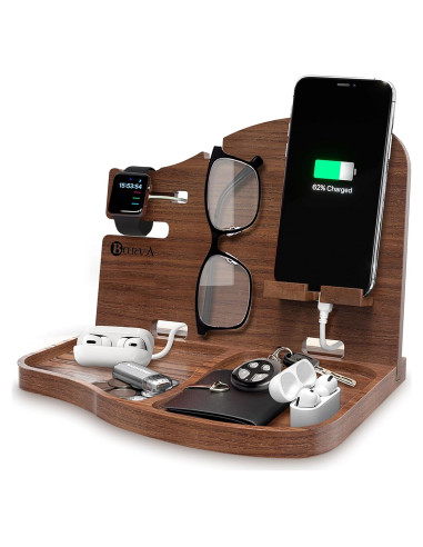 Estación de Acoplamiento BarvA | Soporte para Teléfono Nuez Oscura