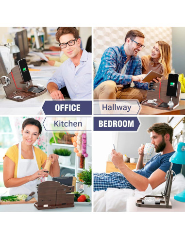 Estación de Acoplamiento BarvA | Soporte para Teléfono Nuez Oscura