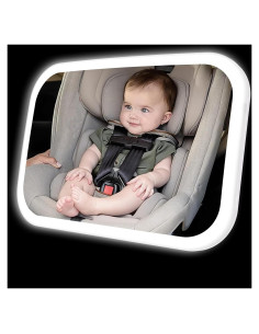 Espejo de Coche para Bebé LeeWent SK2303 Iluminado Irrompible