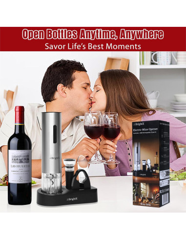 Abridor de Vino Eléctrico Recargable BRIGHTX con Accesorios