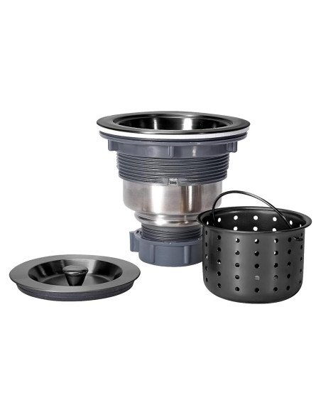 Ensamblaje de Desagüe de Fregadero KONE Acero Inoxidable Negro 11.3x9.8cm