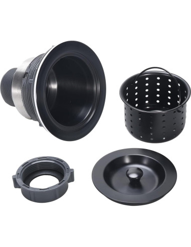 Ensamblaje de Desagüe de Fregadero KONE Acero Inoxidable Negro 11.3x9.8cm