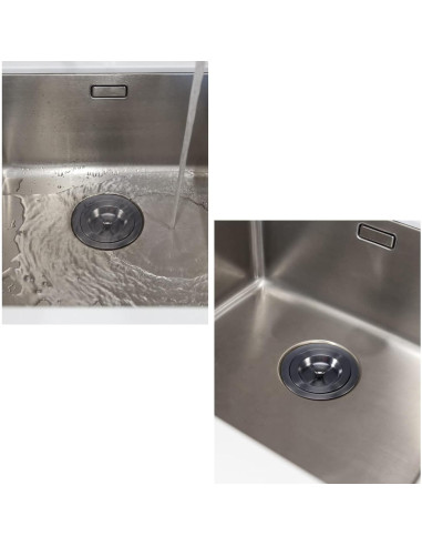 Ensamblaje de Desagüe de Fregadero KONE Acero Inoxidable Negro 11.3x9.8cm