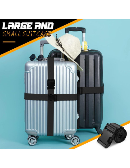 Correas de Equipaje Eccliy 12 Piezas Ajustables Negras 100-188 cm