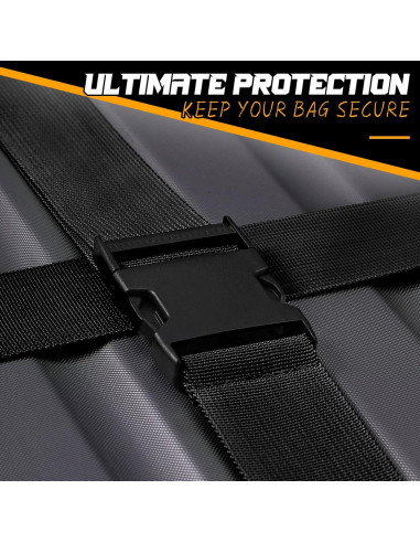 Correas de Equipaje Eccliy 12 Piezas Ajustables Negras 100-188 cm