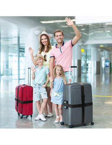 Correas de Equipaje Eccliy 12 Piezas Ajustables Negras 100-188 cm