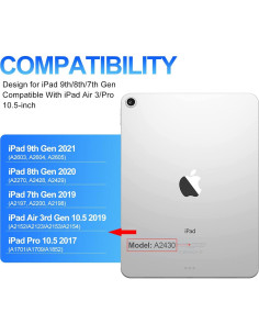 Funda Teclado Táctil D DINGRICH para iPad 10.2" y Pro 10.5" 2