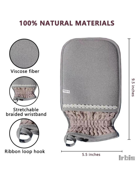 Guante Exfoliante Corporal Irbis - Mitón Doble Textura 27.4cm