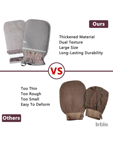 Guante Exfoliante Corporal Irbis - Mitón Doble Textura 27.4cm