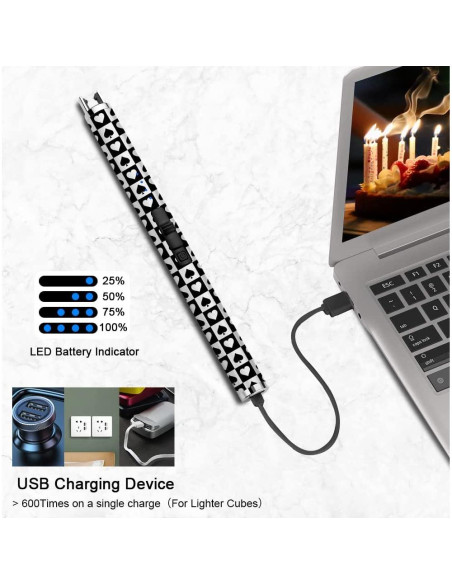 Encendedor Eléctrico SUPRUS Recargable USB Tipo C a Prueba de Viento