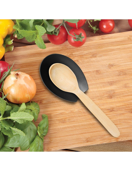 Soporte para cucharas Oggi Spooner acero inoxidable negro 13.34x8.89cm