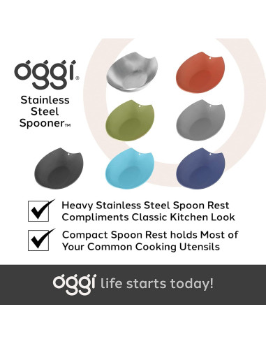 Soporte para cucharas Oggi Spooner acero inoxidable negro 13.34x8.89cm