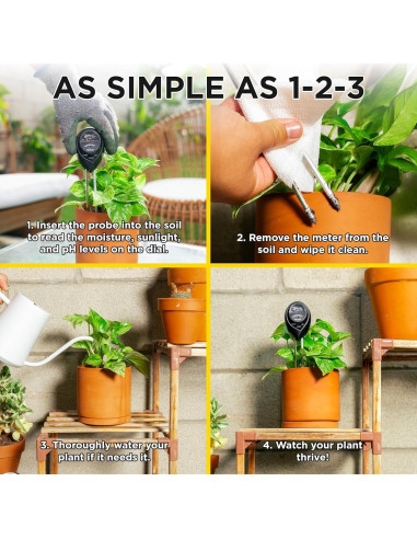 Medidor de Humedad del Suelo 3-en-1 Classy Casita - Negro