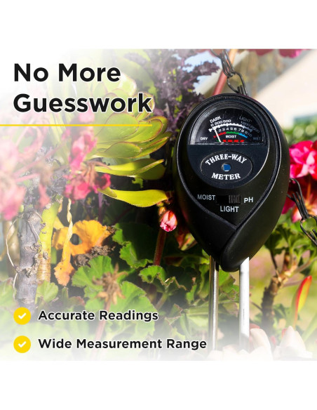 Medidor de Humedad del Suelo 3-en-1 Classy Casita - Negro