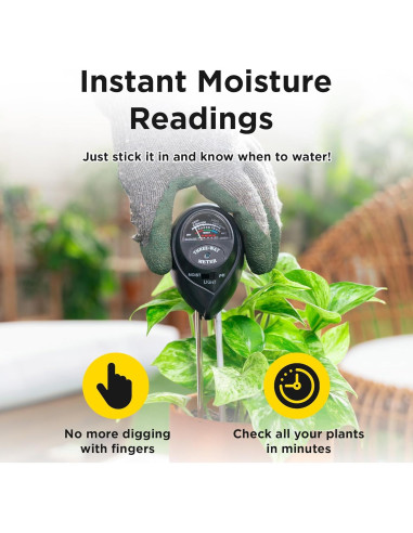 Medidor de Humedad del Suelo 3-en-1 Classy Casita - Negro