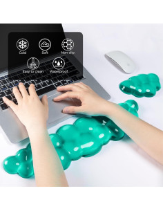 Reposamuñecas de Gel ABRONDA - Ergonómico Verde 42.5x10.8 cm 2