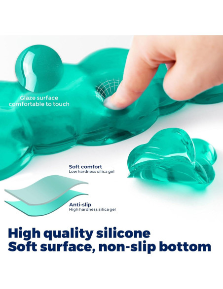 Reposamuñecas de Gel ABRONDA - Ergonómico Verde 42.5x10.8 cm