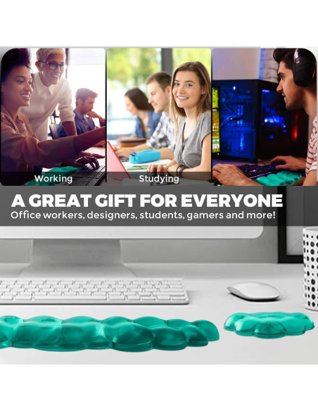 Reposamuñecas de Gel ABRONDA - Ergonómico Verde 42.5x10.8 cm