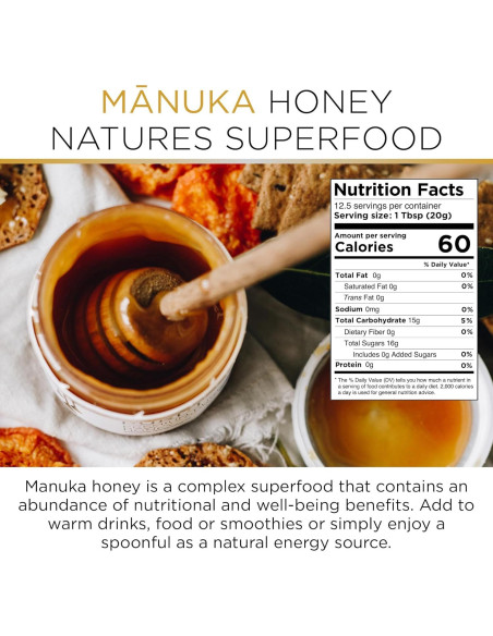 Miel de Manuka PURITI MGO 300+ UMF 10+ 250g Cruda Nueva Zelanda