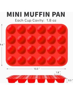 Moldes de Silicona para Muffins Mini Puyeipt - 2 Piezas 24 Cavidades 2