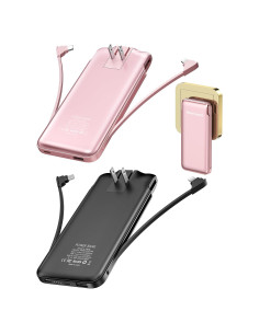 Paquete de 2 Cargadores Portátiles Metecsmart 10000mAh USB-C