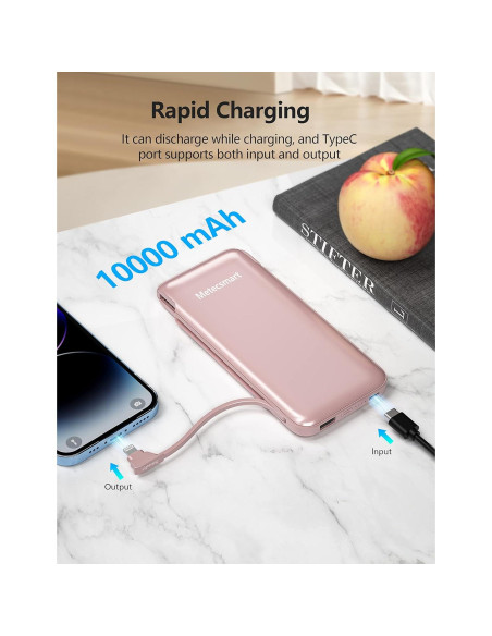 Paquete de 2 Cargadores Portátiles Metecsmart 10000mAh USB-C
