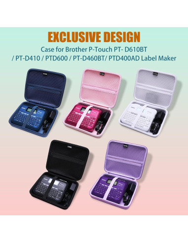 Funda Rosa LTGEM para Etiquetadora Brother P-Touch PT-D610BT