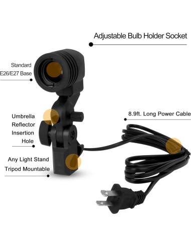 Soporte de Bombilla EMART E26/E27 Ajustable 180 - 2 Piezas