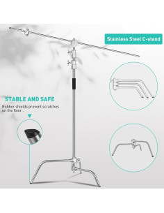 Soporte C de Acero Inoxidable Lapgood 330cm Ajustable con Brazo 2