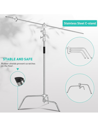 Soporte C de Acero Inoxidable Lapgood 330cm Ajustable con Brazo