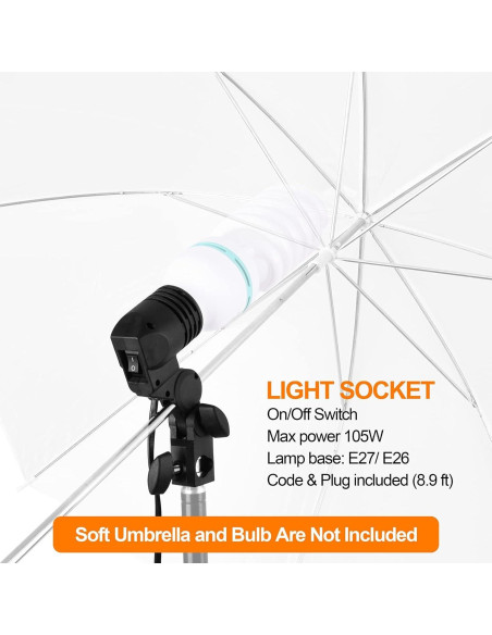 Soporte de Bombilla EMART E26/E27 Ajustable 180 - 2 Piezas