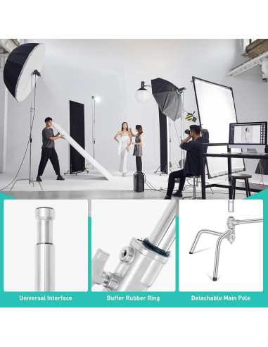 Soporte C de Acero Inoxidable Lapgood 330cm Ajustable con Brazo