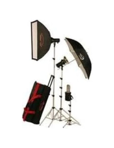 Kit de Estudio de Retrato Photogenic AKC990BK con 3 Luces Soft Box