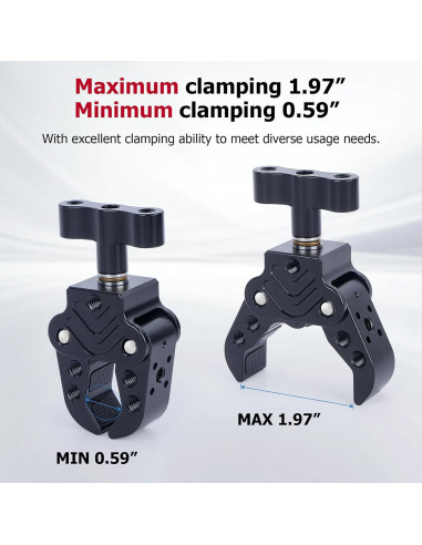 Abrazadera de Aluminio Mechrig 15-50mm para Cámara DSLR