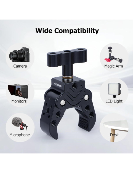 Abrazadera de Aluminio Mechrig 15-50mm para Cámara DSLR