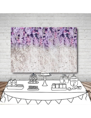 Fondo Fotográfico Floral Lavanda MEHOFOND 3x2.1m para Eventos