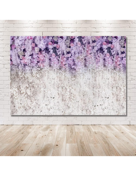 Fondo Fotográfico Floral Lavanda MEHOFOND 3x2.1m para Eventos