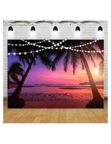 Fondo de Vinilo Playa Hawaiana 240x180cm GUANJIONG