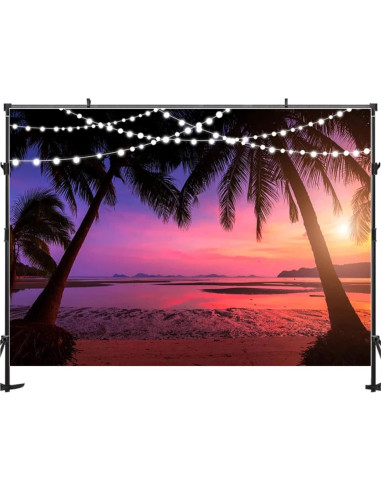 Fondo de Vinilo Playa Hawaiana 240x180cm GUANJIONG
