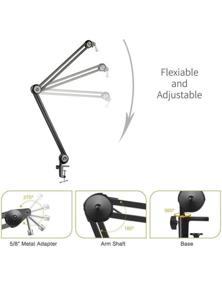 Soporte de Brazo de Micrófono Melon Audio GAZ-40 Plegable