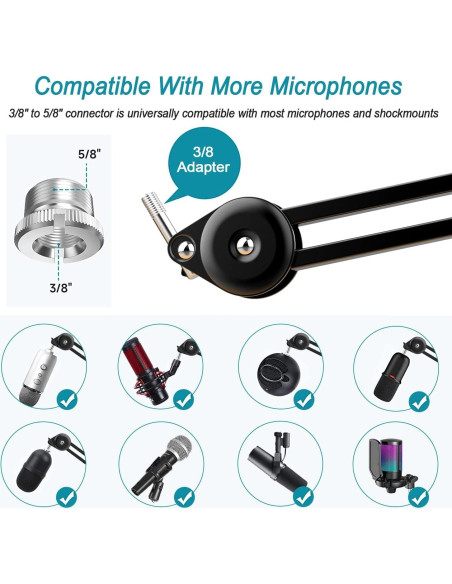 Soporte de Brazo de Micrófono Melon Audio GAZ-40 Plegable