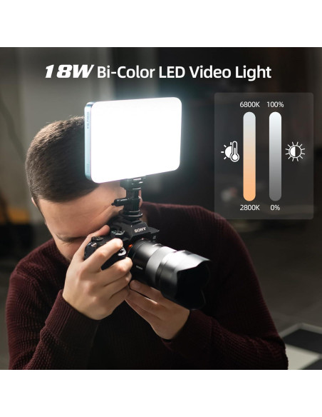 Luz de Video LED Bi-Color Viltrox 18W 2800K-6800K CRI 95+