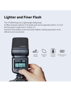 Flash Speedlite Godox TT520III Inalámbrico 433MHz para Canon Nikon 2