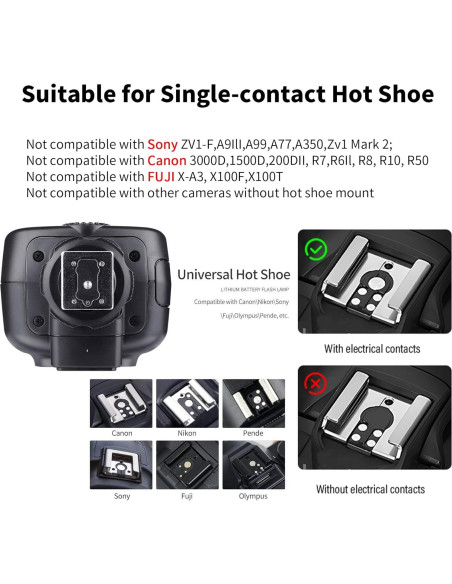 Flash Speedlite Godox TT520III Inalámbrico 433MHz para Canon Nikon