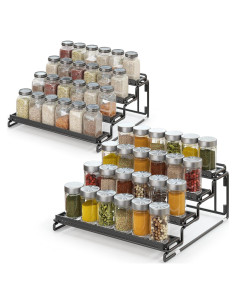 Estante Organizador de Especias Expandible LUHENPING 4 Niveles Negro